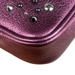 Coach Purple Metallic Studded Leather Zip Pouch
