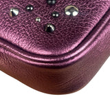 Coach Purple Metallic Studded Leather Zip Pouch