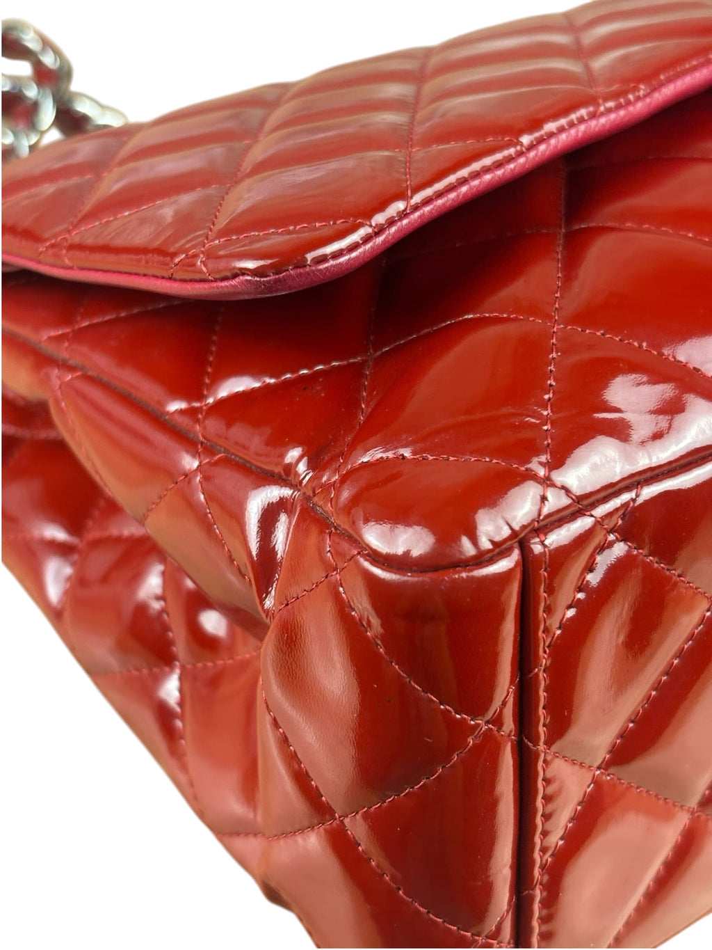 Chanel Red Patent Leather Jumbo Double Flap 2013