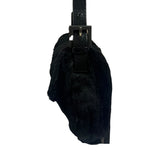 Fendi Black Shearling/Leather Trim Baguette