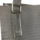 Christian Dior Vintage Black Logo Print Canvas Tote