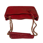 Chanel Red Quilted Lambskin Chain Tote Bag 1990