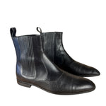 Gucci Black Imprime Pattern Leather Chelsea Boot