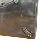 Balenciaga Black Leather Papier A4 Tote Bag