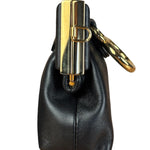 Fendi Black Leather Nano First Charm Shoulder Bag