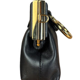 Fendi Black Leather Nano First Charm Shoulder Bag
