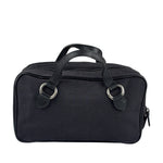 Burberry Black Leather Trim Canvas Pouch Bag
