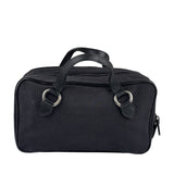 Burberry Black Leather Trim Canvas Pouch Bag