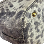 Gucci Cream/Grey Python-Embossed Horsebit Bright Bit Tote