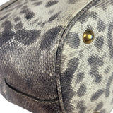 Gucci Cream/Grey Python-Embossed Horsebit Bright Bit Tote