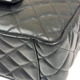 Chanel Black Quilted Caviar Jumbo Flap Bag 2021
