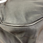 Damaged Prada Vintage Black Tessuto Nylon Leather Trim Saddle Flap Shoulder Bag