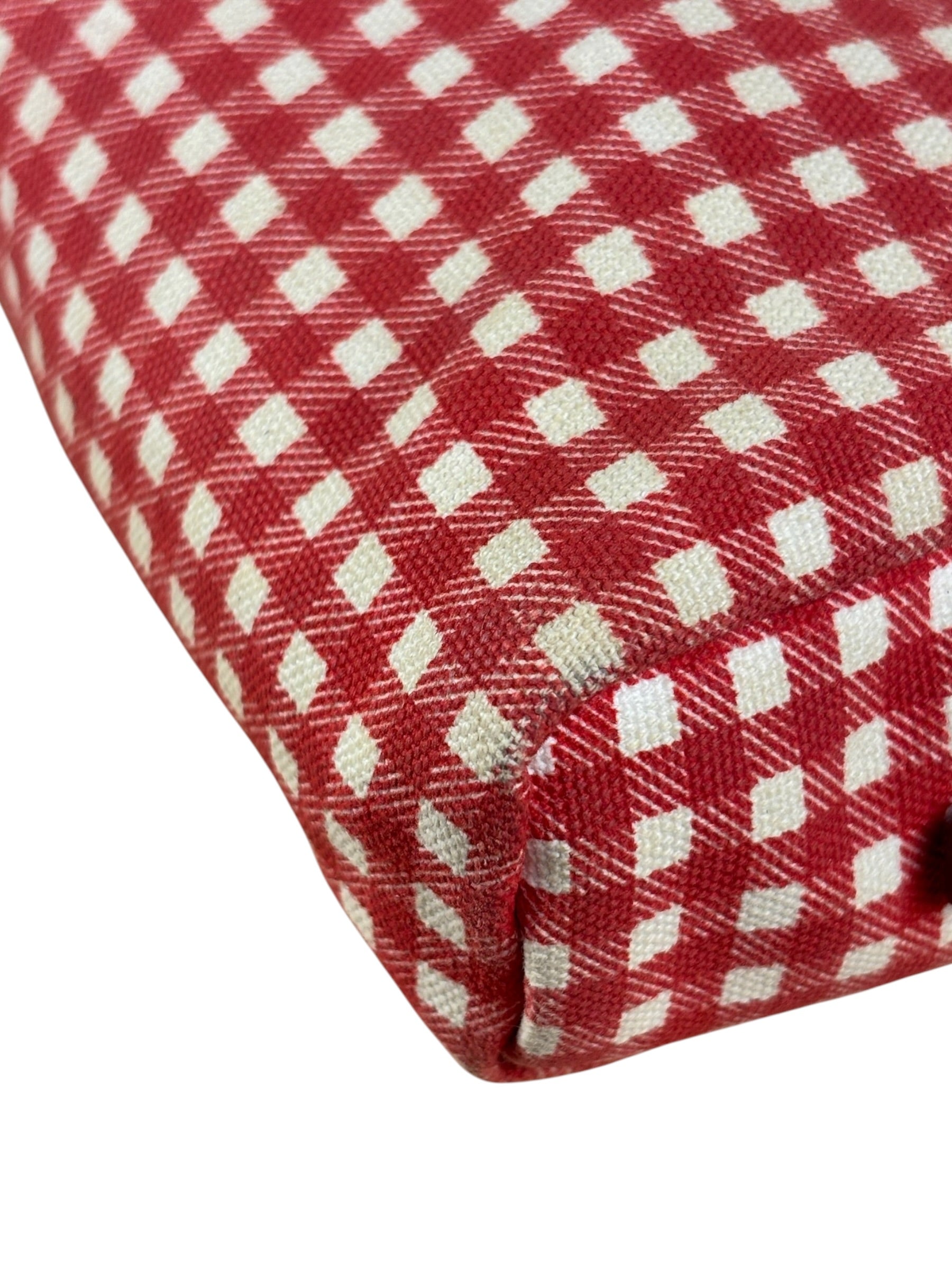 Prada Red Gingham Check Canvas Makeup Bag