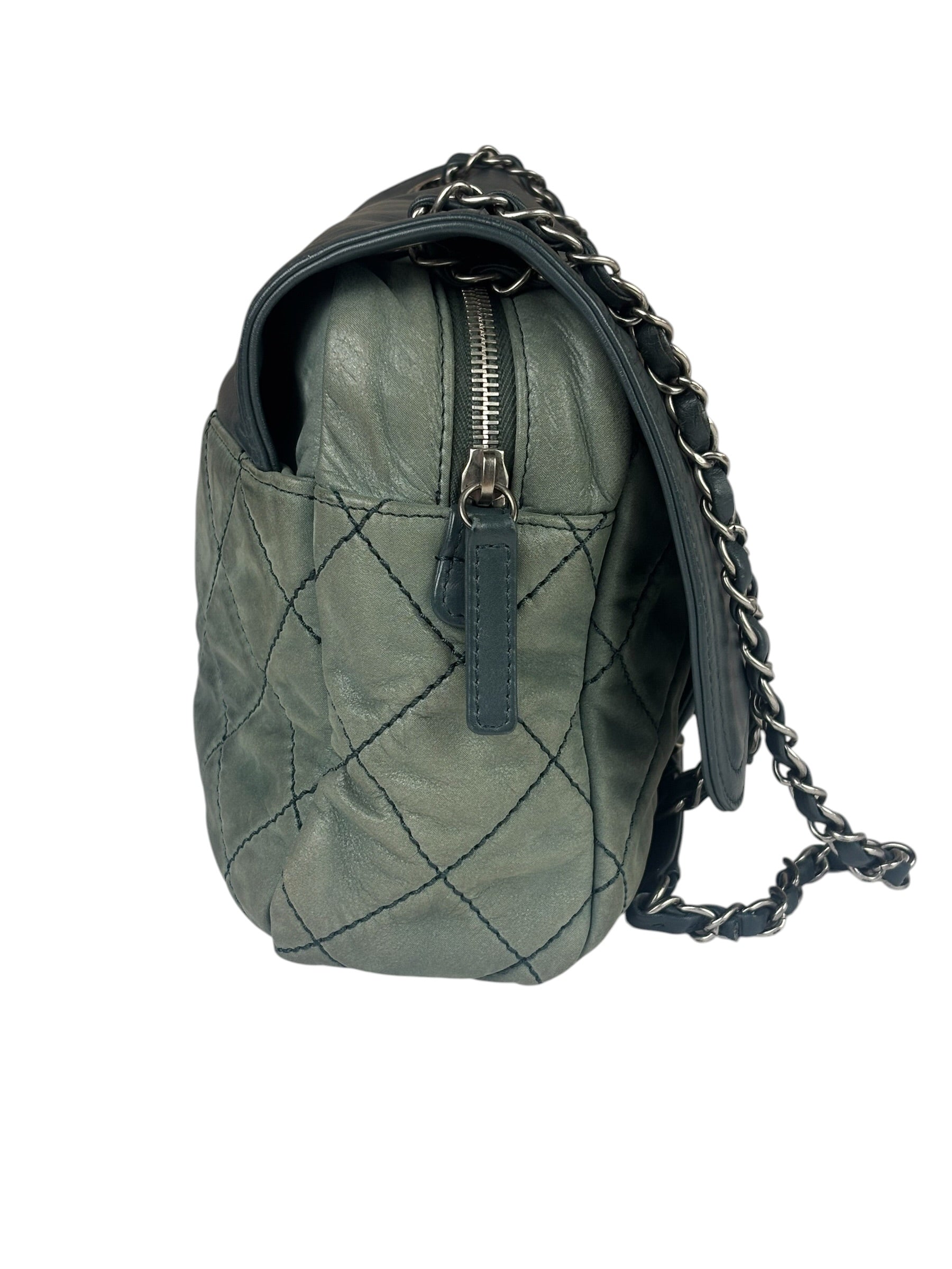 Chanel Sage Green Quilted Leather Flap Bag 2011