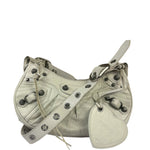 Balenciaga White Lambskin Le Cagole Shoulder Bag