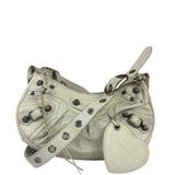Balenciaga White Lambskin Le Cagole Shoulder Bag