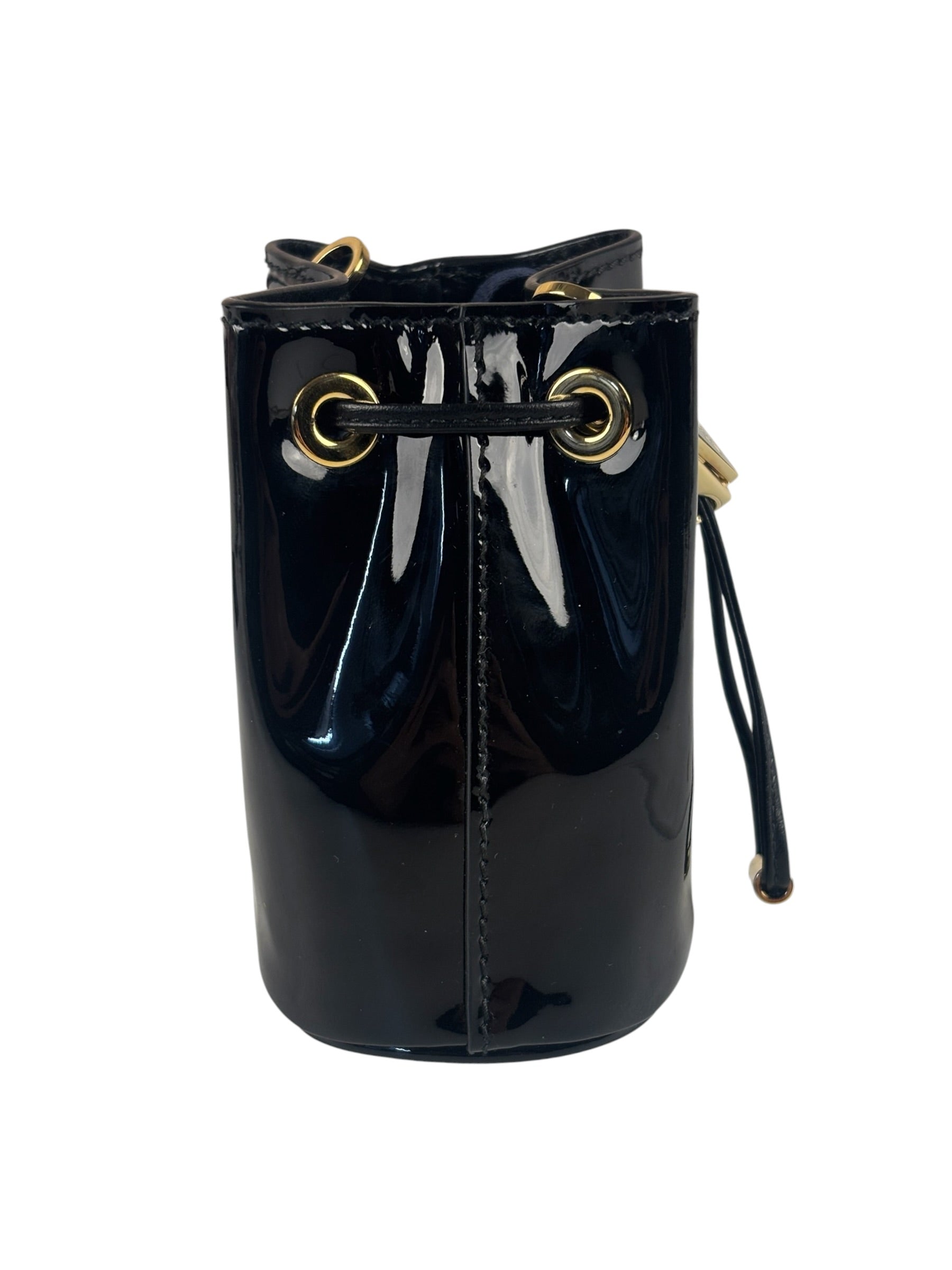 Prada Black Patent Leather Mini Chain Pouch