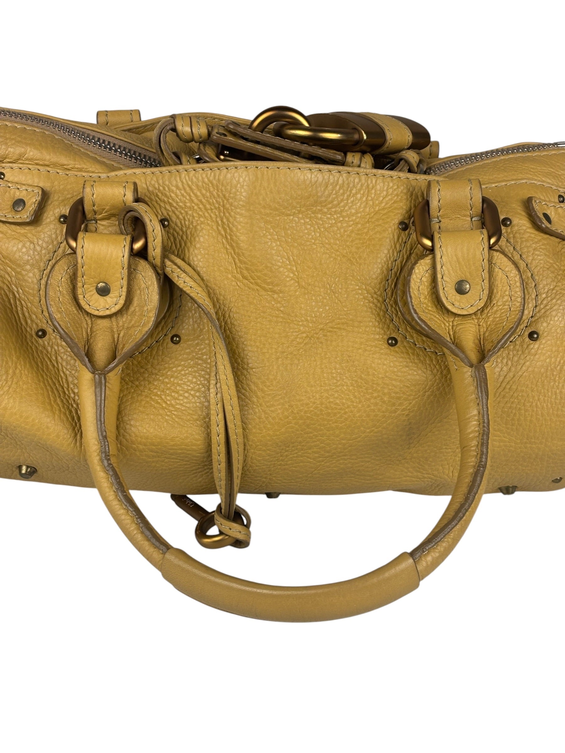 Chloe Yellow Leather Paddington Shoulder Bag