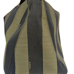 Fendi Green/Black Leather Trim Pequin Stripe Hobo Bag