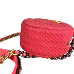 Chanel 19 Round Pink Tweed Chain Shoulder Bag