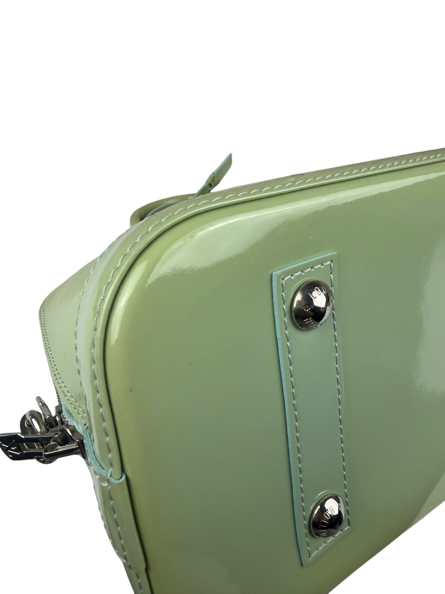 Louis Vuitton Green Patent Epi Alma Handbag