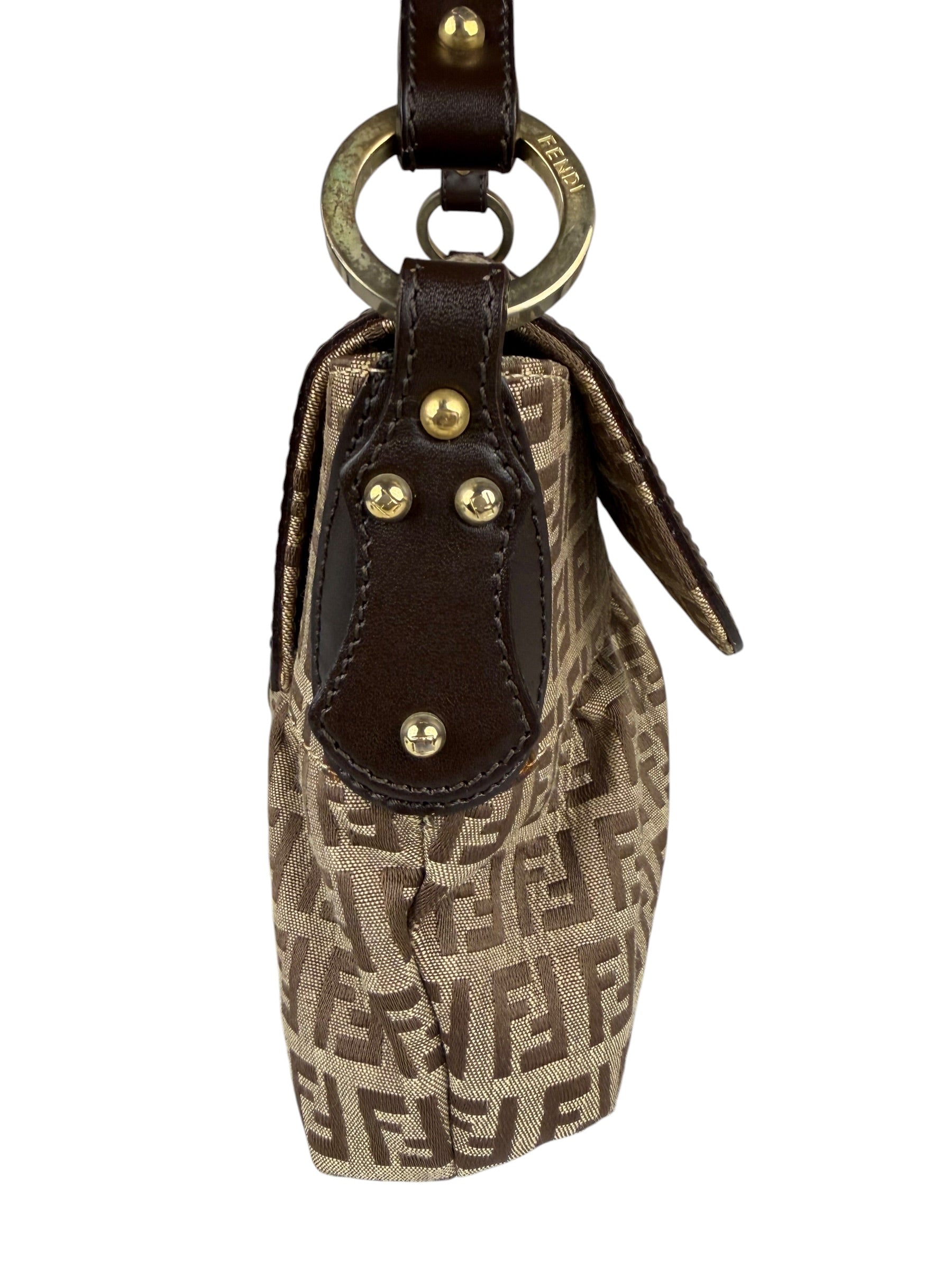 Fendi Zucca Chef Flap Shoulder Bag