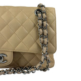 Chanel Beige Quilted Caviar Double Flap 2009