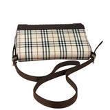 Burberry Vintage Leather Trim House Check Crossbody Flap Bag