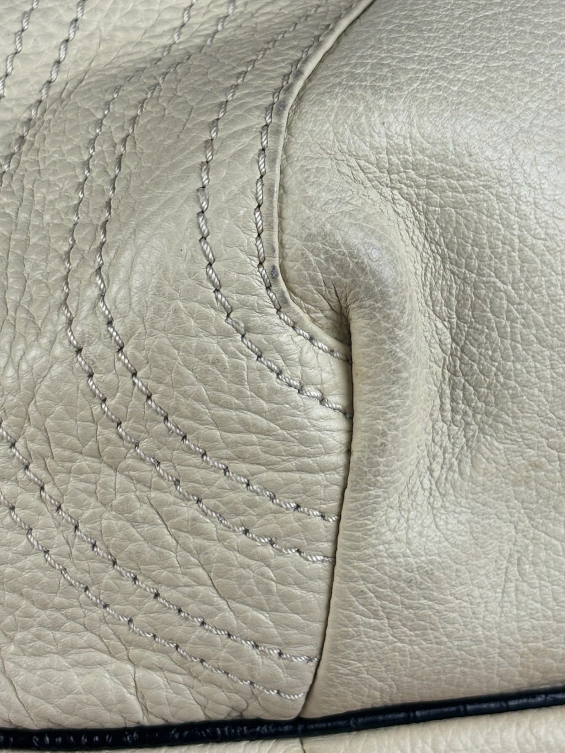 Fendi Off-White Grained Leather Spy Shoulder Bag