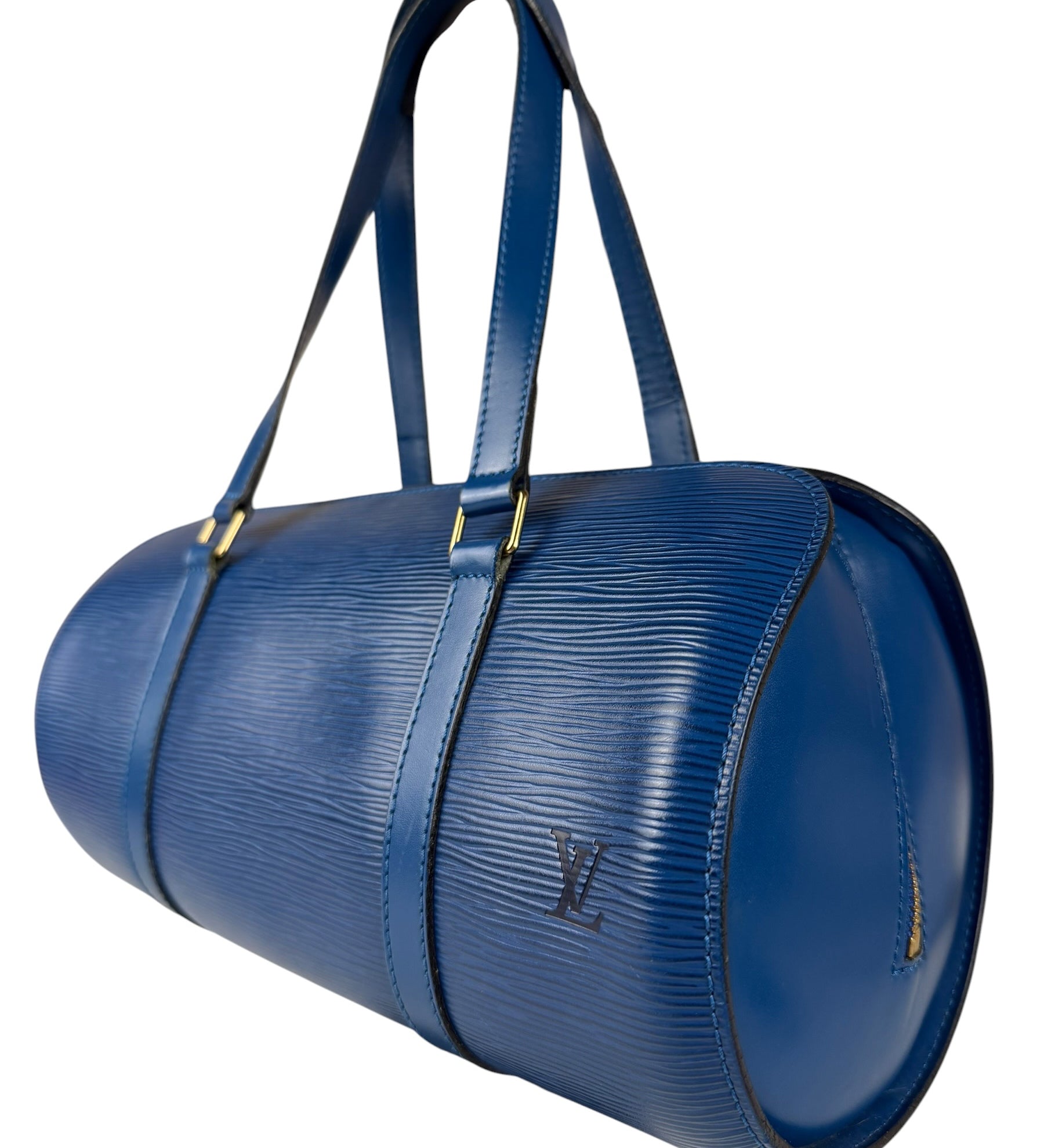 Louis Vuitton Blue Epi Soufflot Handbag