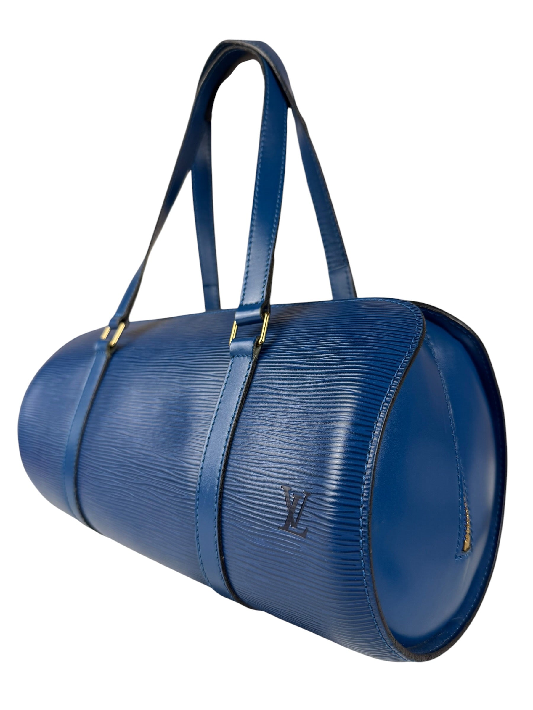Louis Vuitton Blue Epi Soufflot Handbag