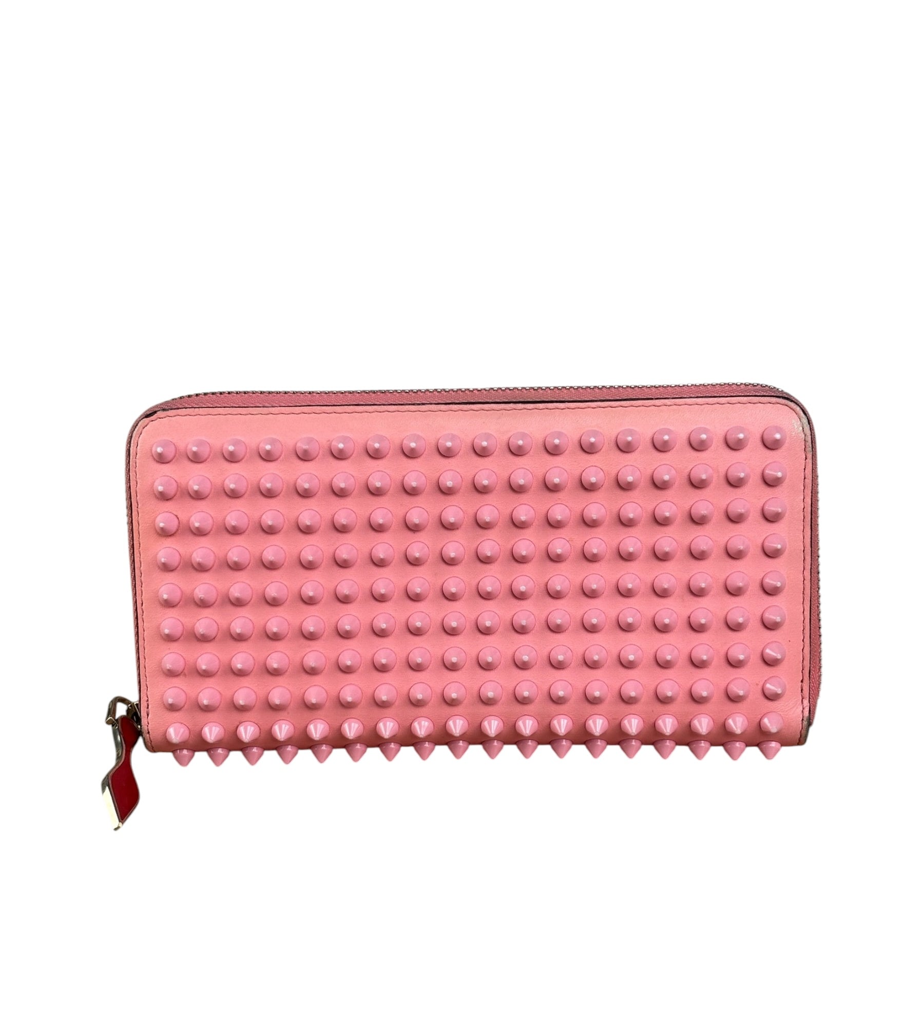 Christian Louboutin Panettone Bicolor Studded Long Zip Around Wallet
