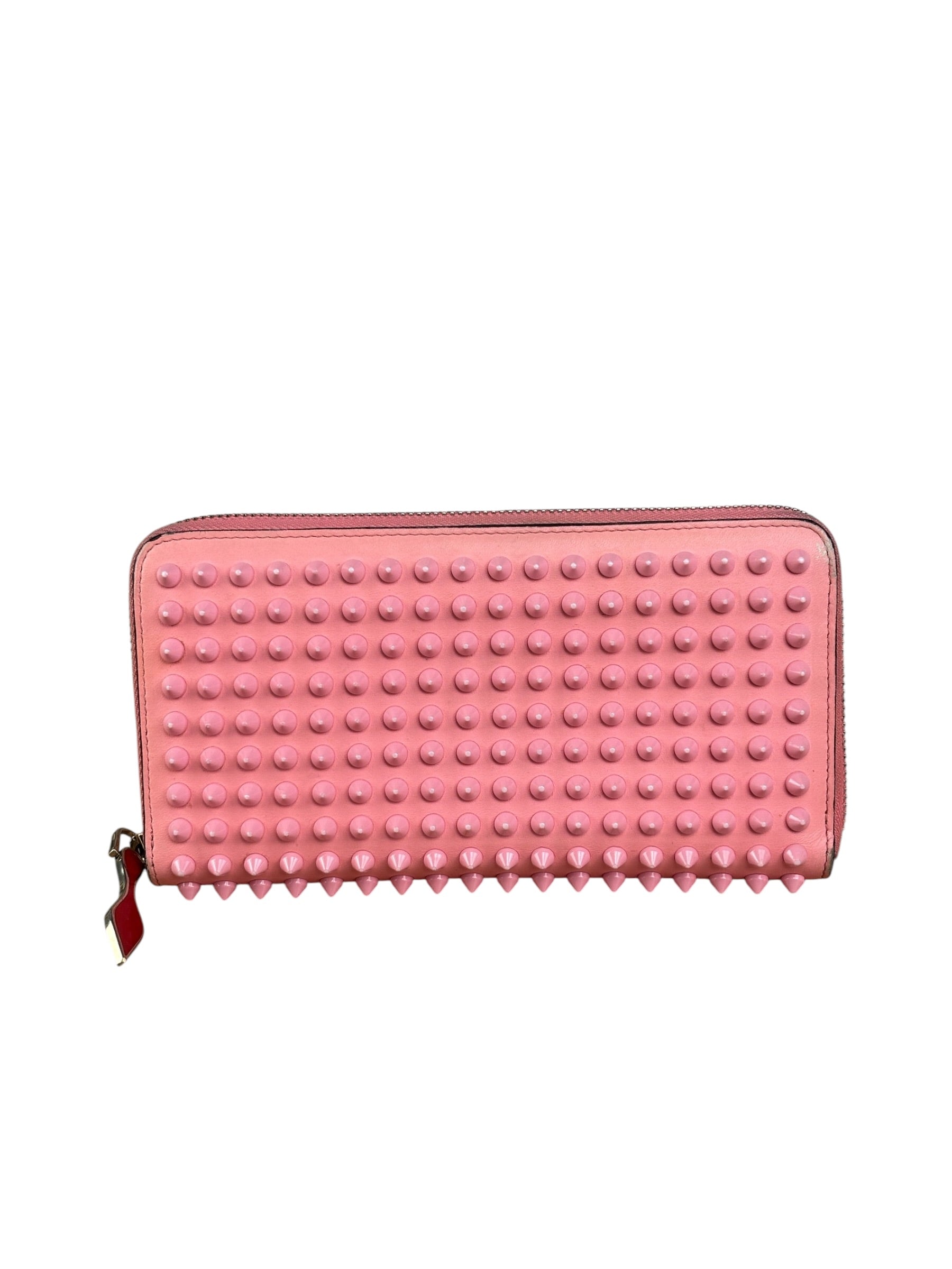 Christian Louboutin Panettone Bicolor Studded Long Zip Around Wallet