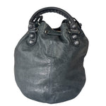 Balenciaga Grey Lambskin Giant Brogues Pompom Two-Way Bag