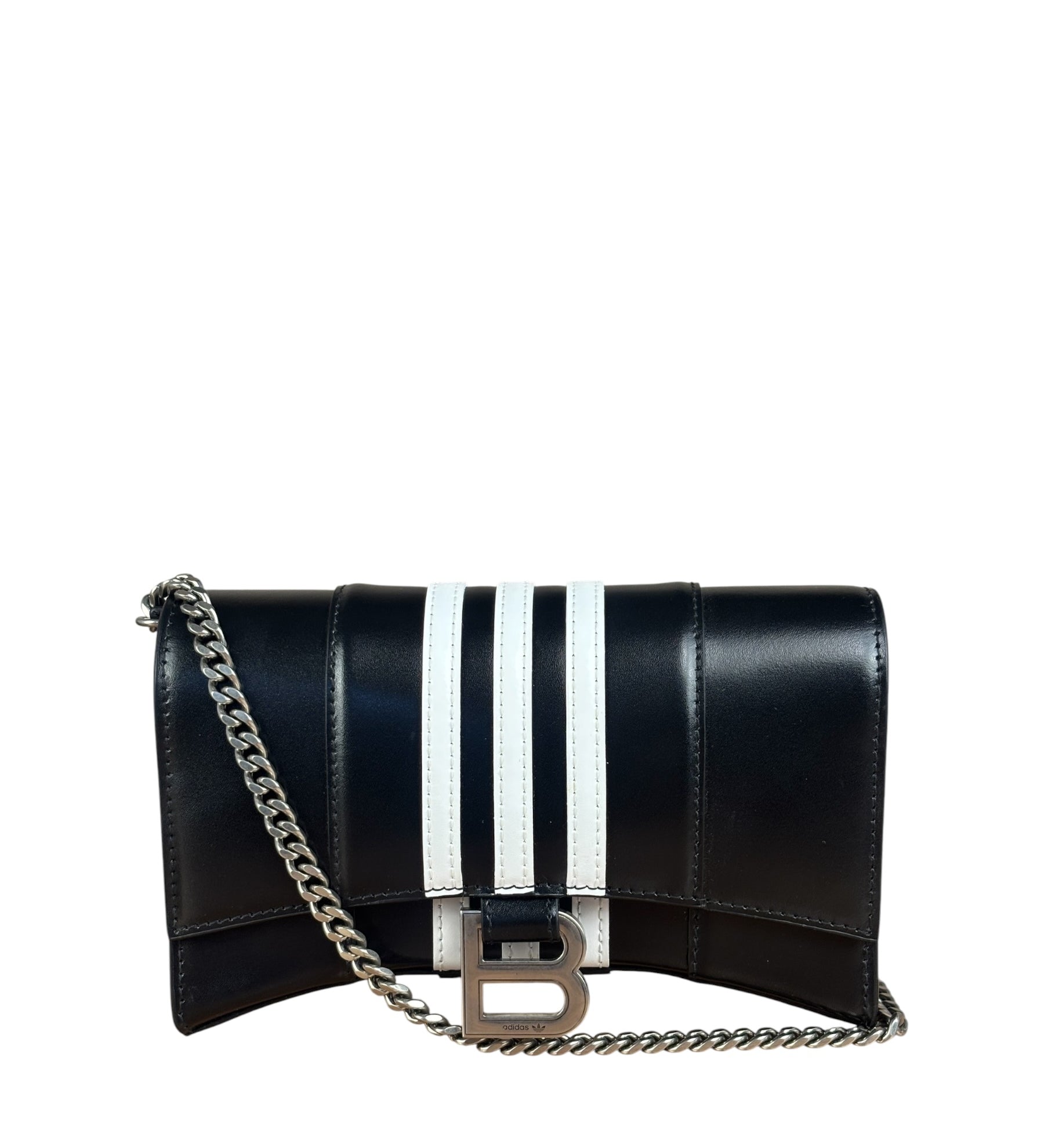 Balenciaga x Adidas Black Hourglass Wallet on Chain