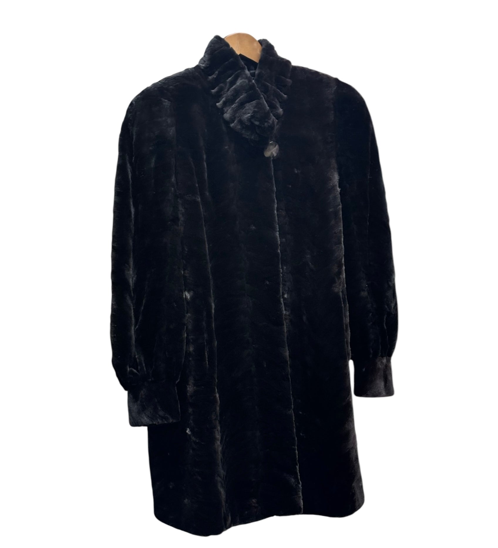 Vintage Black Sheared Beaver Fur Coat