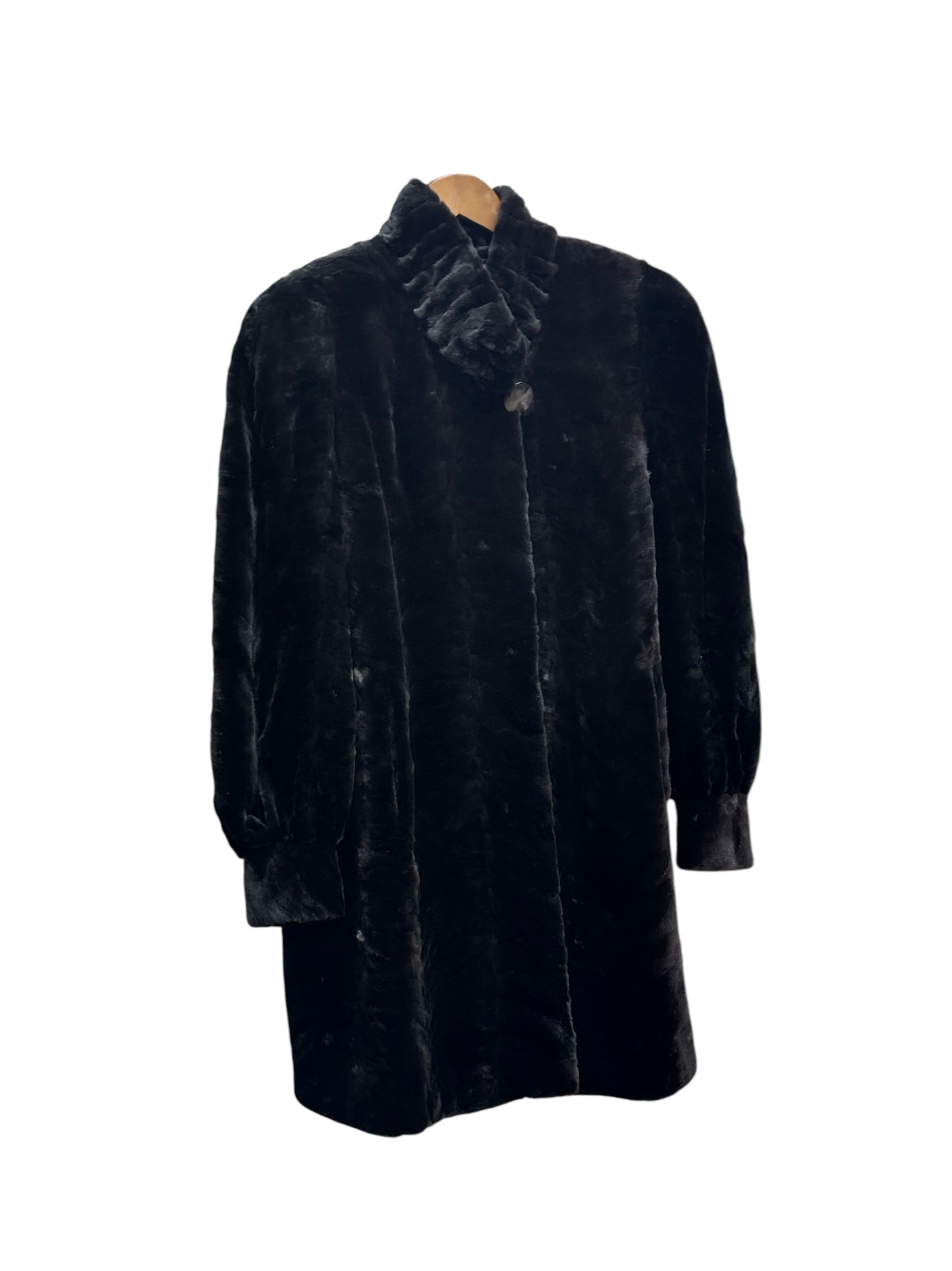 Vintage Black Sheared Beaver Fur Coat