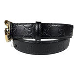 Gucci Black Monogram GG Buckle Belt