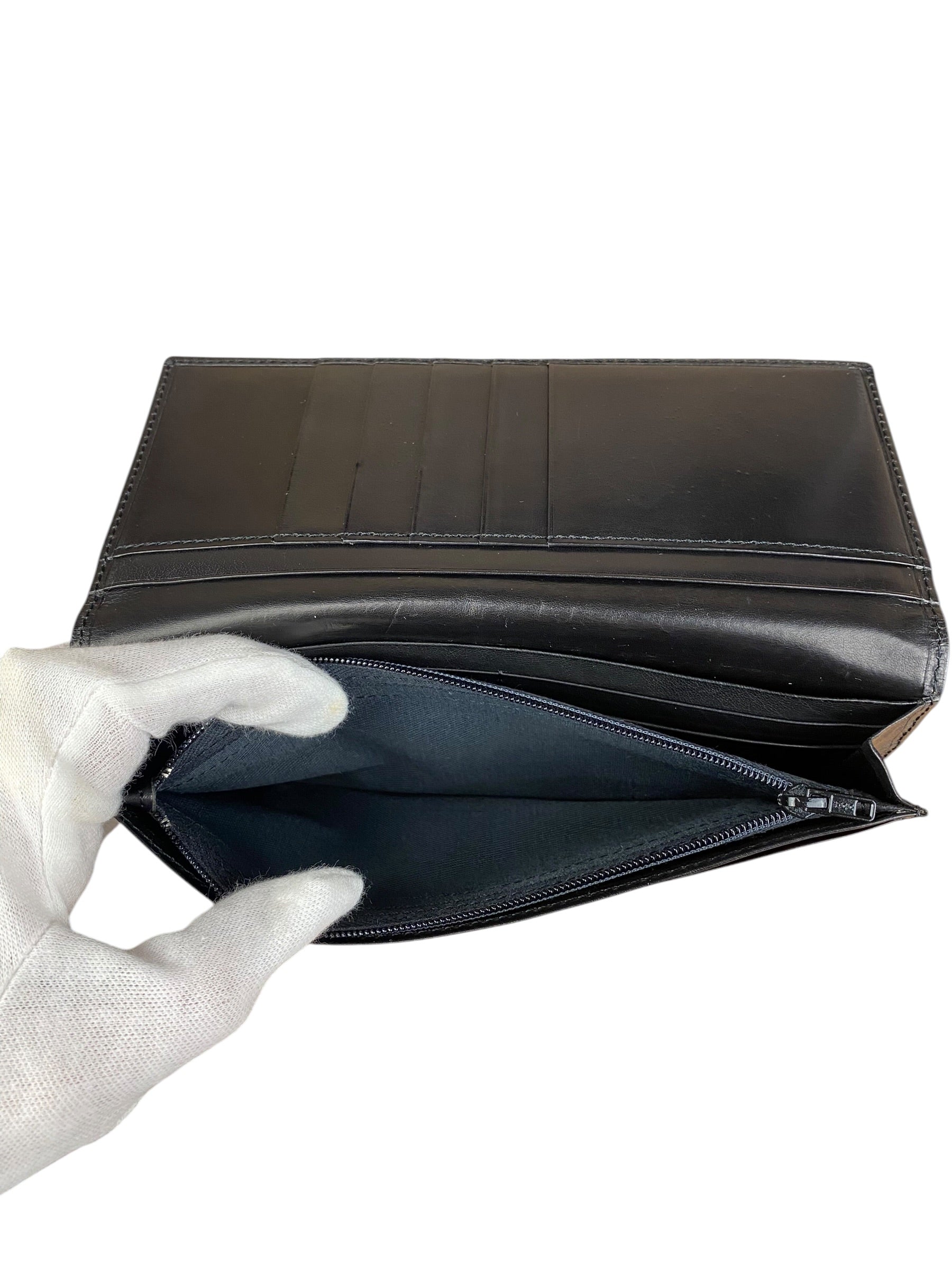 Valentino Black Leather Long Wallet