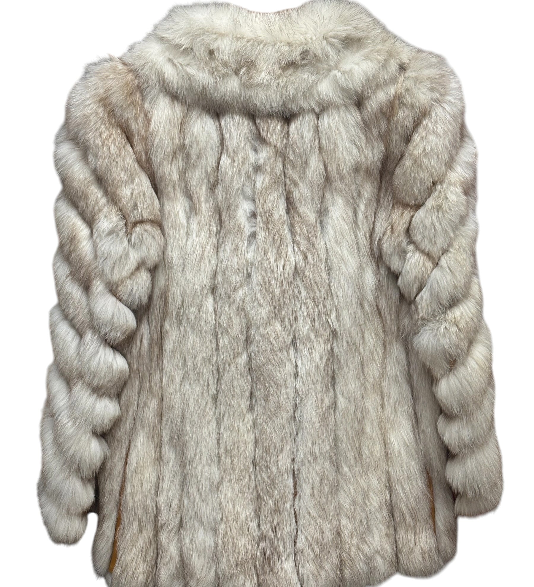Motomachi Yamaoka Leather Trim Fox Fur Coat