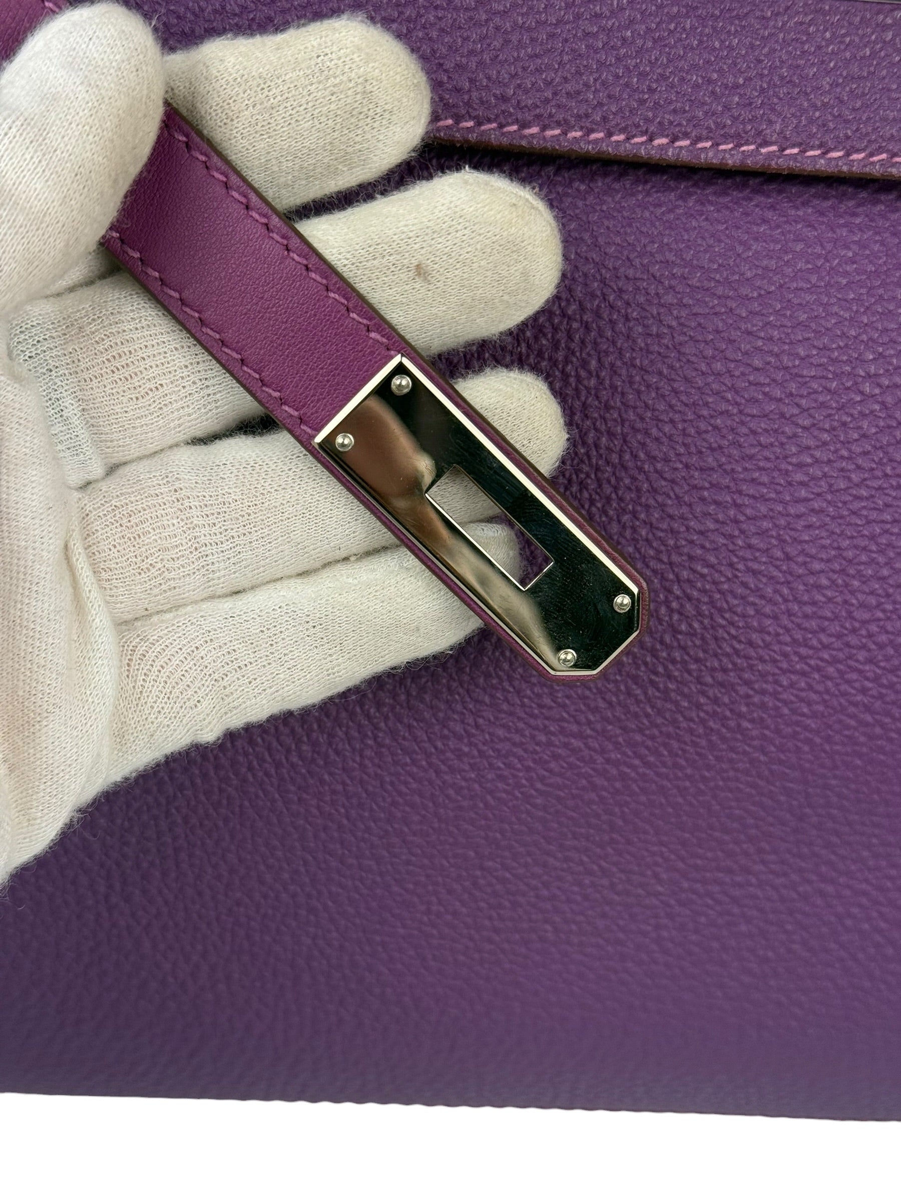Hermes Kelly 35 Purple Ghillies Swift Togo Leather Handbag 2015