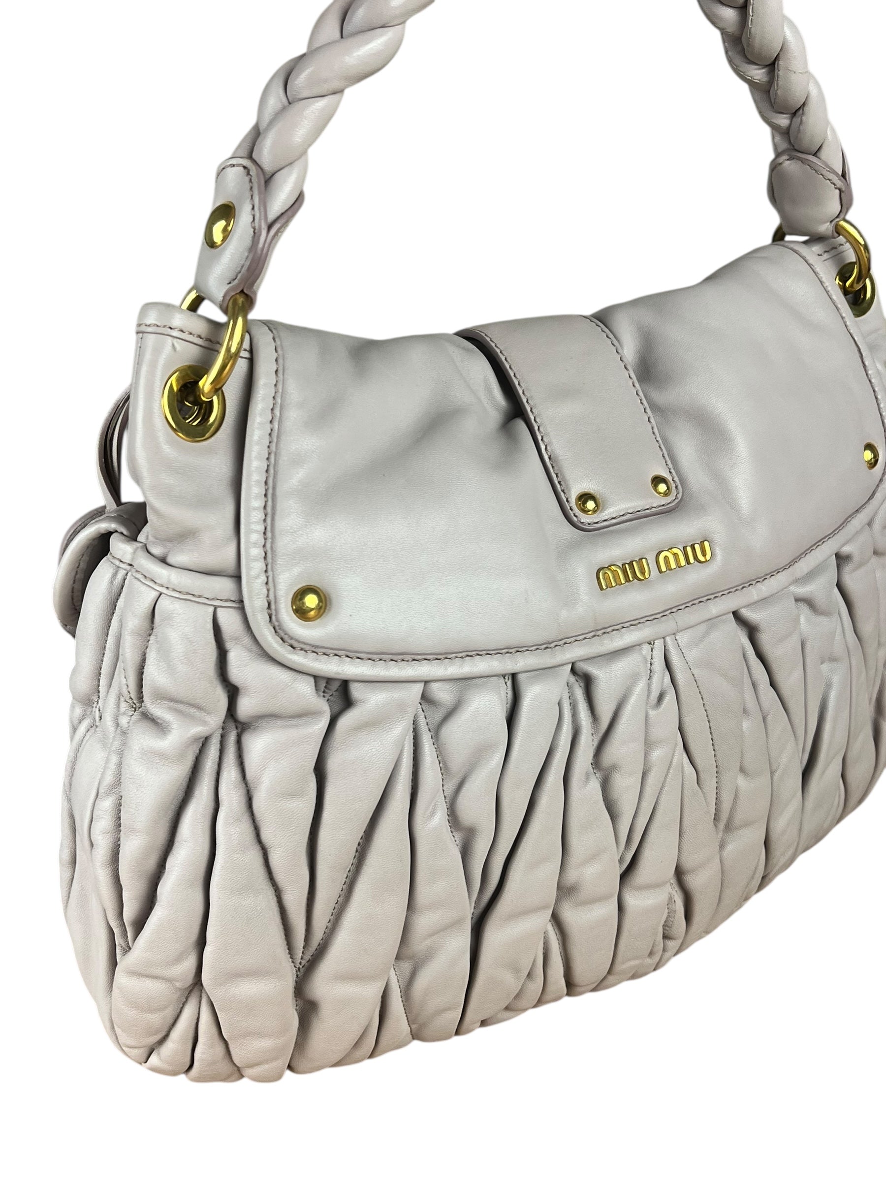 Miu Miu Lilac Nappa Leather Shoulder Bag