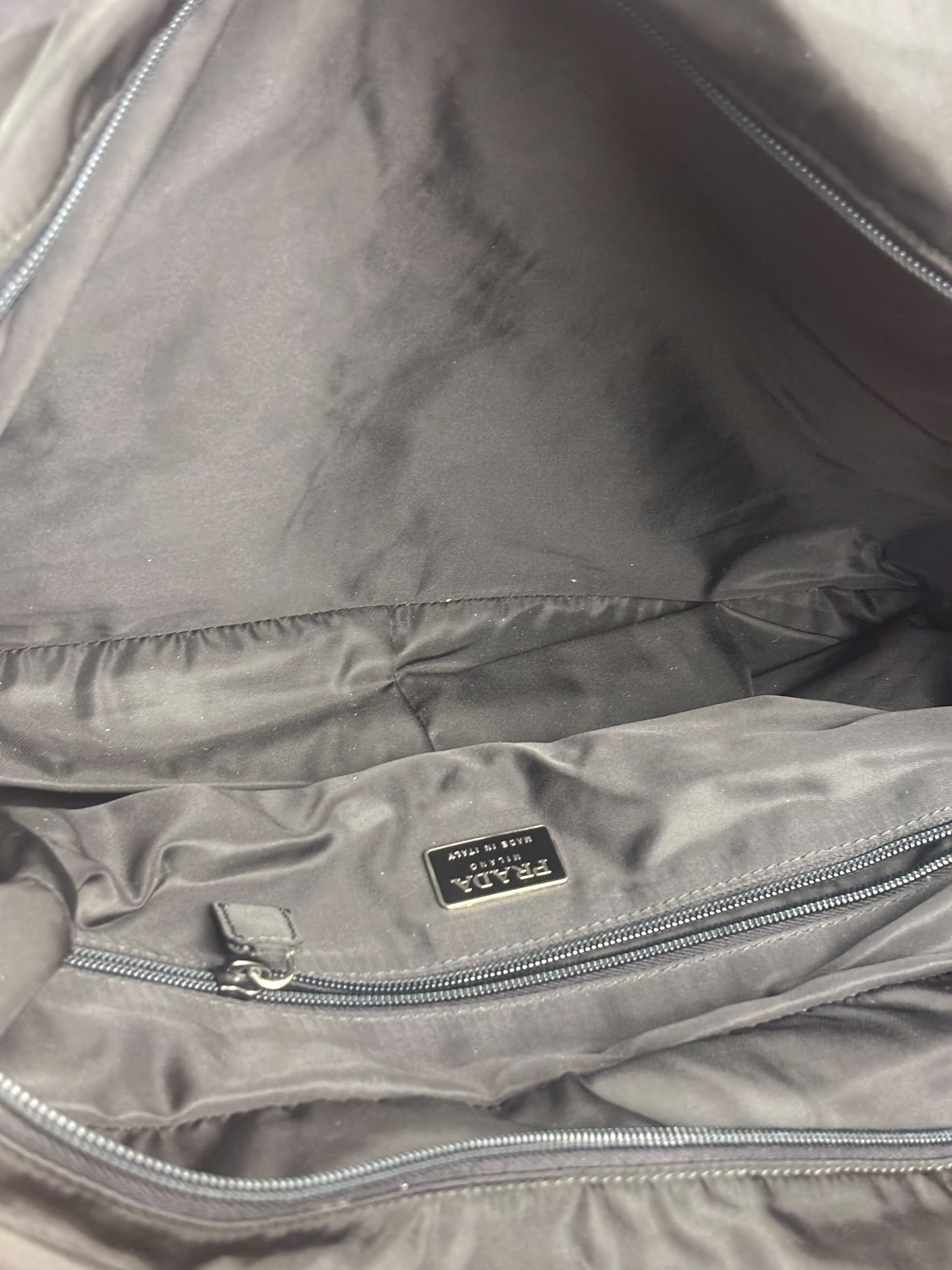 Prada Vintage Black Tessuto Nylon Travel Bag