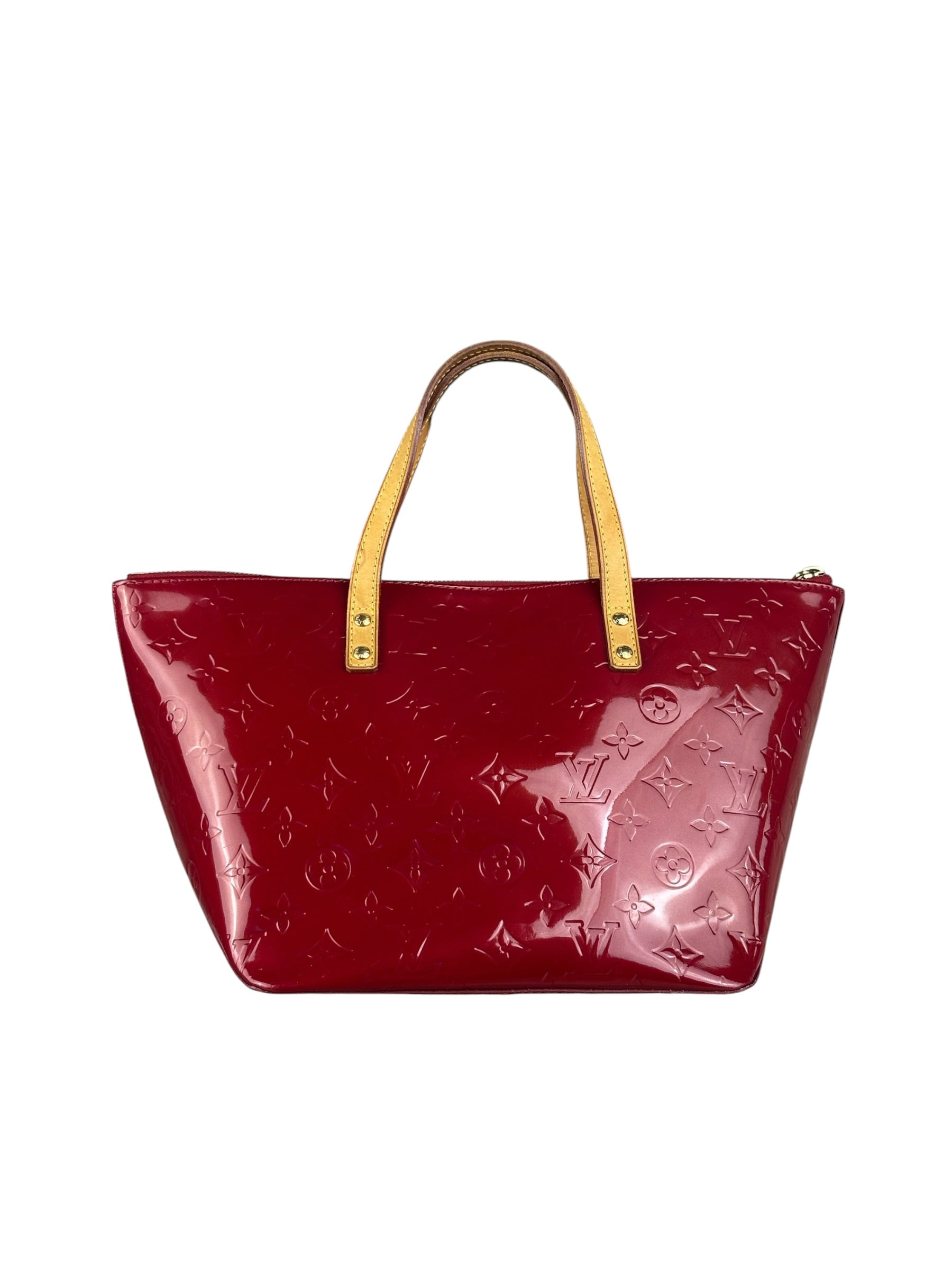Louis Vuitton Red Leather Monogram Vernis Bellevue Handbag PM