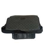 Gucci Grey/Black Leather GG Supreme Messenger Bag