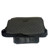 Gucci Grey/Black Leather GG Supreme Messenger Bag