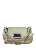 Chanel Beige Quilted Leather East West Accordion Flap Bag 2008