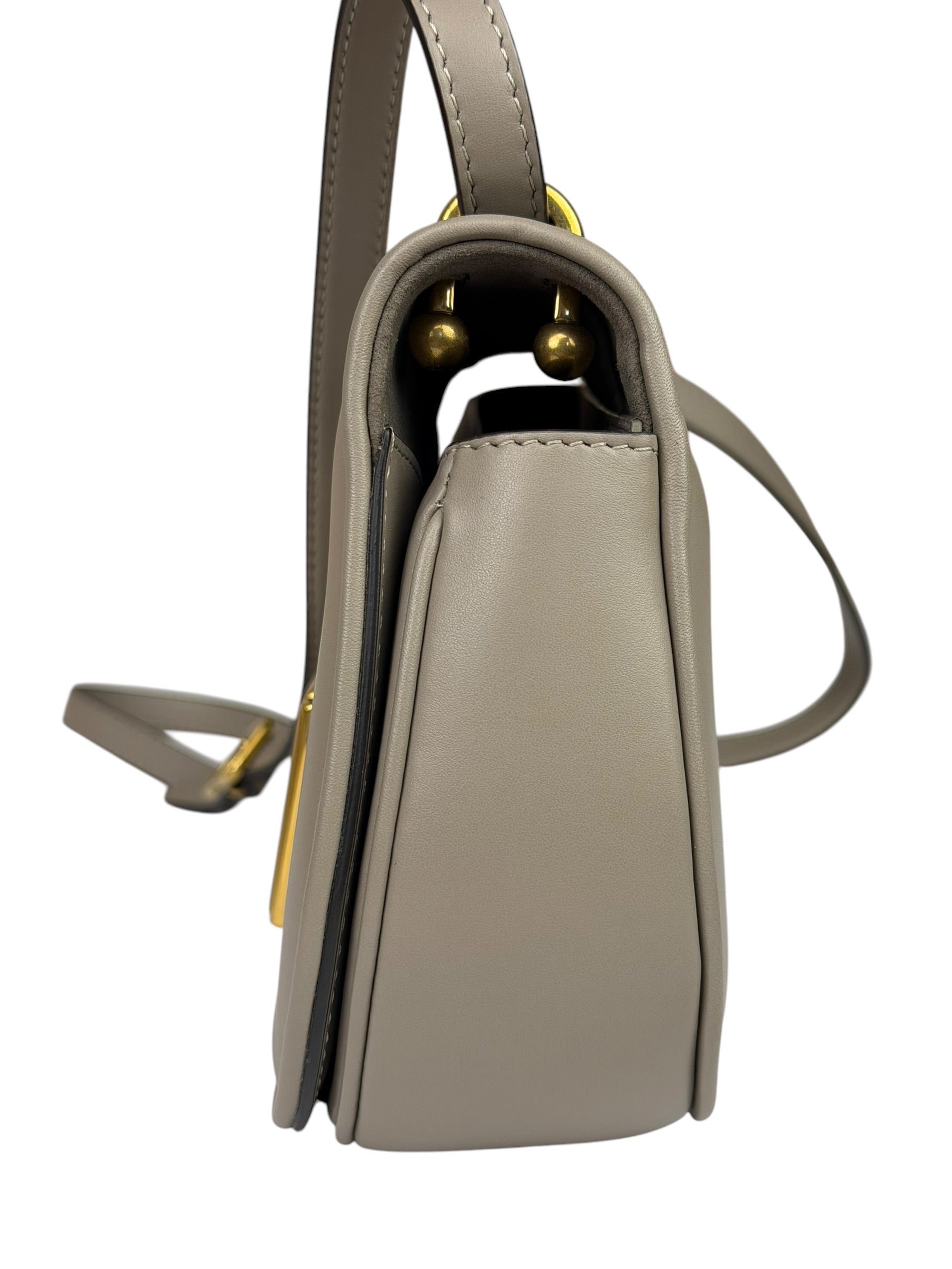 Fendi Dove Gray Leather C'mon Crossbody Bag