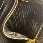 Prada Black Leather Vitello Daino 2Way Handbag
