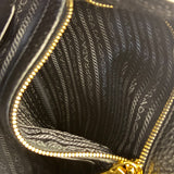 Prada Black Leather Vitello Daino 2Way Handbag